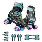 82.0% Off – Lifelong Kids Adjustable Skating Shoes with LED Lights – Inline Roller Skating with Adjustable Size, Playful Lighting with Safety Pads, 1 Pair of Skates, Durable Frame – Black, L (24.5-27 cm)