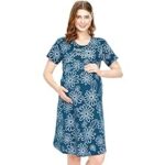 95.0% Off – ZEYO Women’s Cotton Night Dress Floral Printed Maternity & Feeding Short Nighty Night Gown 5807