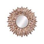 85.0% Off – CHRONIKLE Classic Floral Design Round Metal Frame Pink Home Decor Wall Hanging Mirror (Size: 70 x 2 x 70 CM | Weight: 2840 Gram)
