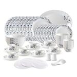 56.0% Off – Cello Imperial Series Vinea Opalware Dinner Set | 65 Units | Opal Glass Dinnerware | Chip-Resistant, Scratch-Resistant, Microwave & Dishwasher Safe | Elegant Floral Pattern | White