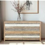 38.0% Off – The Attic Mexico Side Board, Multipurpose Cabinet for Kitchen and Living Room Storage, Crockery Storage, Solid Wood Classy Side Cabinet, Distress Grey/White Matte Finish