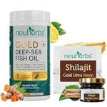 99.0% Off – Neuherbs Gold Deep Sea Omega 3 Fish Oil 60 Softgels & Shilajit Gold Ultra Resin 20 gm For Men & Women | 1080mg EPA & 720mg DHA | Omega-3 & Shilajit Combo Pack for Heart, Brain, Muscle & Joint Support