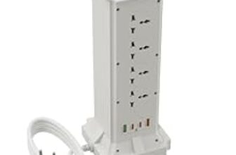 71.0% Off – Zebronics Multi-Plug Power Extension, 2500W Max, 8 Universal Sockets, 3M Cable, 20W Type-C PD, 18W USB Fast Charging, Dual Type-C & USB-A Output, Overload Protection, Ambient Light (Power Block 483)