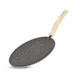 71.0% Off – BERGNER Earth Black Non-Stick 26 cm Concave Roti Tawa, Wooden Finish Soft Touch Handle, 3mm Thickness, Even Heat Distribution, White Marble Splatter – Induction Bottom and Gas Ready