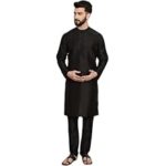 93.0% Off – SKAVIJ Men’s Art Silk Solid Kurta Pyjama Set Festive Woven Design 2-Piece Ethnic Dress