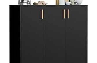 91.0% Off – Spyder Home Decore Craft Buffet Accent Storage Cabinet with Doors & Shelves,Sideboard Cabinet for Kitchen,Living Room,Color,Black 3-Door,Size,1 Year Warranty Covered