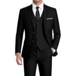 80.0% Off – ITS’ FASHION IMPACT Men’s 3-Piece Slim Fit Suit Set, 2-Button Blazer with Vest and Trousers, Formal Wedding, Prom, Party and Business Tuxedo MIDIYAM-34 Black