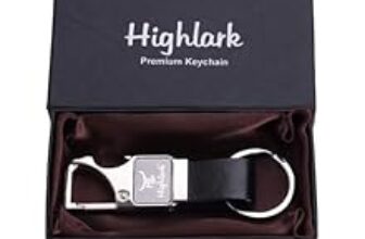 99.0% Off – Highlark Luxury Metal & Leather Keychain for Men | Premium Car Key Holder | Stylish & Durable Designer Key Ring
