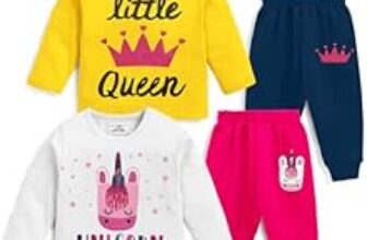 81.0% Off – Kuchipoo Baby Girl Regular Fit Cotton T-Shirts and Pyjamas Set
