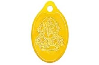 43.0% Off – Muthoot Pappachan Swarnavarsham 24K (999) Yellow Gold Oval Ganesha Pendant 2 Gram