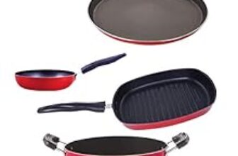 82.0% Off – Nirlon Non Stick Coated Heat Resistance Pfoa Free Aluminium Kitchenware Gift Set of 4 Pieces (FT13_CVG_GP24.5_CS24)