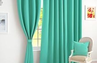 76.0% Off – Story@Home 100% True Blackout Door Curtains 7 Feet Long Set of 2 | Solid Design | Room Darkening Curtain | Thermal Insulated Curtains for Living Room, Bedroom | (116 x 215 cm, Mint Green)
