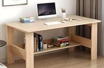 90.0% Off – MATTERHORN Engineered Wood Office Table, Work from Home Table with Shelf for Storage (DIY, 1100 x 550 x 800 cm, MOOT-10001Large (Caramel Beige)