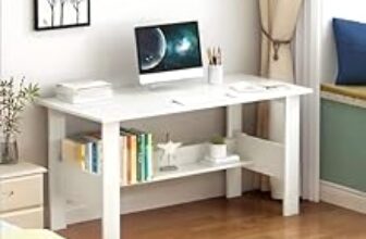 88.0% Off – MATTERHORN Engineered Wood Office Table, Work from Home Table with Shelf for Storage (DIY, 900 x 500 x 800 cm, RMOOT-10001EbonyBlack) (WhiteMist)