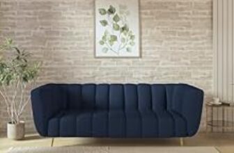 73.0% Off – Wakeup India Sofa | Mushy Premium Fabric Sofa Set | 3 Seater Sofa | Pocket Spring Cushion | Padded Cushioned Armrest | Metal Leg with Golden Polish (Berry Blue, Seating-3) | 3 Years Warranty