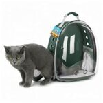 96.0% Off – Luxury Paws Transparent Pet Backpack Carrier for Cats & Small Dogs | Soft-Sided Bubble Window Travel Bag with Air Vents & Padded Straps | (Green)