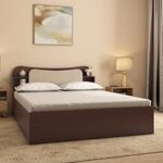 75.0% Off – Nilkamal Daffodil Wooden Queen Bed with Box Storage | Designer Headboard with Storage | Engineered Wood | 1 Year Warranty | Walnut