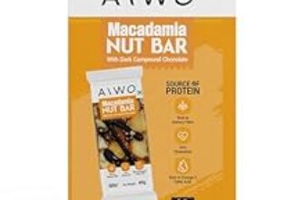 90.0% Off – Aiwo Macadamia Nut Bar with Dark Compound Chocolate | Daily Protein Bars | Pack of 10 x 40g Protein Bars