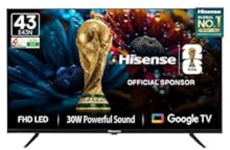 48.0% Off – Hisense 108 cm (43 inches) E43N Series Full HD Smart Google LED TV 43E43N (Black)