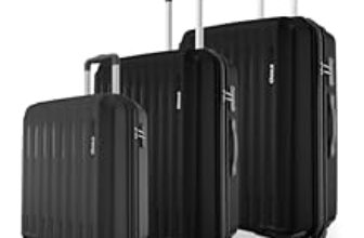 85.0% Off – Safari Genius Alley Set of 3 (Cabin + Medium + Large) Trolley Bags, Hard Case Polypropylene, 4 Wheels, 360 Degree Wheeling Luggage, Suitcase for Travel, Black