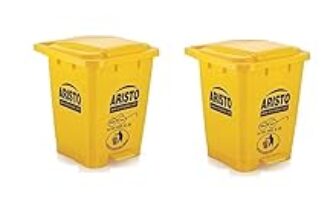72.0% Off – ARISTO Plastic Pedal Garbage Waste Dustbin 45 LTR YELLOW/YELLOW Pack of 2