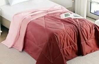 80.0% Off – MollisHomes Ac Comforter Single Bed Ombre with Satin Finish 240 GSM – Reversible AC Comforter – Peach & Red Comforter Quilt Duvet Dohar Blanket for Summer 150 x 225cm