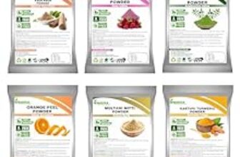 93.0% Off – Henureeka Organic Face Pack Powder Combo Of Sandalwood (chandan), Rose Petal,Multani Mitti, Orange Peel, Neem Leaf And Kasturi Turmeric Powder for Face and Skin Care (50gm Each Packet)300gm