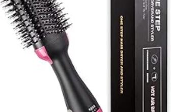 94.0% Off – 4-in-1 One Step Hair Dryer & Volumizer Hot Air Brush 1200W | Ionic Ceramic Tourmaline Hair Dryer Brush | Straightener, Curler & Styler | Frizz-Free Smooth Finish | For All Hair Types