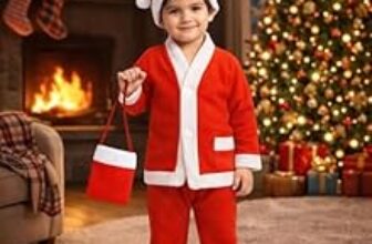 90.0% Off – GRAPHENE Christmas Santa Claus Dress Costume for Boy Girl Kids Children with Jacket Pant Cap Pouch Merry Christmas Xmas Red & White Set Party Outfits Fancy Dress Size 3 (2-4 Year)