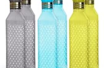 77.0% Off – HW Kitchen Plastic Water Bottle I Water Bottle 1 Ltr | Ideal For Kitchen Home Office Travel Small Fridge For Room Gym| Unbreakable & Leak Proof I BPA Free | Set Of 6 Water Bottles, Assorted
