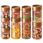70.0% Off – MILTON Stack IT Airtight Kitchen Jars Set of 9 I Food Grade Plastic Kitchen Storage and Containers I Transparent, Stackable & Unbreakable I (5 x 360ml; 2 x 680ml; 2 x 890ml) I Brown