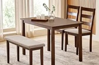 75.0% Off – Home Centre | Helios Lia | Solid Wood | 4 Seater Dining Table Sets | Brown | 1 Table with 2 Chairs and 1 Bench | 1 Year Warranty