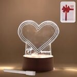 89.0% Off – Madhabi 3D Acrylic Heart LED Night Lamp with Marker Pen – USB Powered Creative Message Board Light for Bedroom, Living Room, Study Desk, Office Decoration and Gifting (1 Pc)