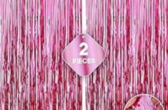 94.0% Off – Crackles Metallic Fringe Pink Curtains Large Size 3 ft x 6 ft for Birthday, Anniversaries, Graduation, Retirement, Baby Shower, New Year Decoration- Pack of 2