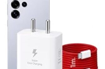 85.0% Off – 45W USB-C Fast Charger | Super Fast Charging 2.0 PD 3.0 Type-C Wall Adapter (with Cable) | Compatible with Samsung Galaxy S25/S24/S23, M55/M54, A Series, Tab S Series | Compact Travel Charger – White
