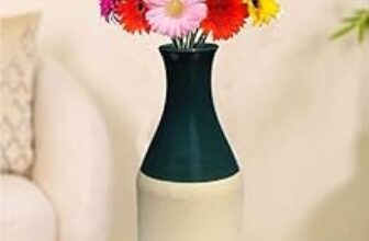 91.0% Off – Pure Source India Porcelain Flower Vase (8 Inch) (Green) (Without Flower)