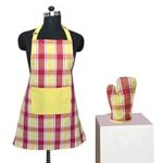 87.0% Off – Lushomes Checks Kitchen Cooking Apron Set for Women, apron for men, cooking aprons for women, kitchen apron for men, aprons, aprin (2 Pc Set)