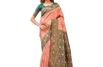 93.0% Off – Marchie Fashion Women’s Banarasi Silk Saree with Rich Pallu, Jacquard Zari Weaving Work & Unstitched Blouse Piece, Traditional Ethnic for Wedding, Party & Festive Occasion