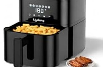 78.0% Off – Lifelong 4.2L Digital Air Fryer |7 Preset Menus| Detachable Handle,Touch Panel,Non-Stick Basket|360° Rapid Air Technology Use Little to No Oil,Frying,Grill,Baking,Roasting |1200W Quick Heating (Black)