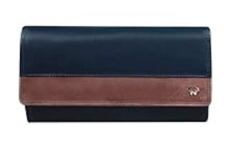 85.0% Off – Calfnero Women’s Genuine Leather Wallet-Long Purse Wallet with Multiple Card Slots, Zip Pocket and Note Compartment (Blue)