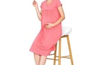 88.0% Off – Avlin Women Maternity Feeding Nighty Dress Floral Print | Multipurpose Design, Short Sleeve, Nursing Access, Midi Length, Comfortable Fit