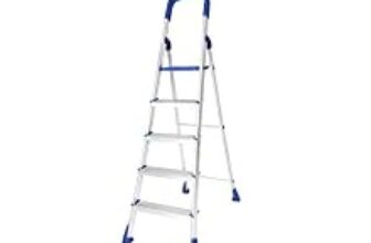 71.0% Off – Happer Premium Foldable Aluminium Step Ladder, Clamber Pro, 5 Steps (Blue & Satin)