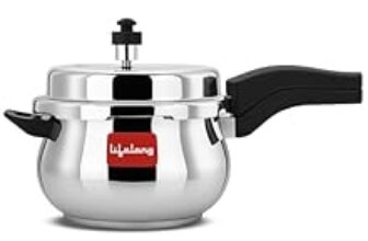 71.0% Off – Lifelong Stainless Steel Curve Pressure Cooker 5Liters | Induction & Gas Stove Compatible with Outer Lid, ISI Certified & Lock System | Safe & Durable Kitchen Essential with 5 Years Warranty (Silver)