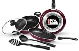 69.0% Off – Milton Pro Cook Induction Cookware & Gas Stove Friendly Kitchen Jewel Set | 5 Pc Non-Stick Cookware Set | Kadhai with Lid, Fry Pan, Tawa, Laddle & Spatula | Durable 5-Layer Non Stick Coating | Peach