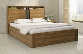 60.0% Off – Home Centre Quadro Flex Queen Size Bed with Hydraulic Storage (Engineered Wood,Brown)