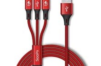 89.0% Off – SOOPII 3 in 1 Multi USB Charging Data Cable for Car, Office, Traveling and Home – 1.2 Meter Long, 2.1 A Output, Charges 3 Phone at Same time(Compatible with Apple iPhone, Micro and C Type)
