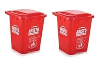 84.0% Off – ARISTO Plastic Pedal Garbage Waste Dustbin 45 LTR RED/RED (COMBO)
