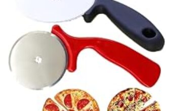 88.0% Off – 2Pcs Stainless Steel Large Pizza Cutter | Premium Pizza Cutter – Ideal for Cutting Pizza/Sandwich/Breads/Burger/Paratha | Rotating Slicer(Black,red)