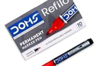 69.0% Off – Doms Refilo Non-Toxic Hi-Tech Refillable Permanent Ink Pens(Red x 20 Set)