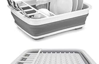 90.0% Off – One Enterprises Collapsible Dish Drainer/Dish Drying Rack with Spoon Storage Holder Utensil Dinnerware Travel Organizer – Heavy Duty Plastic & Silicone (PP + TPE) – Dishwasher Safe for Easy Cleaning